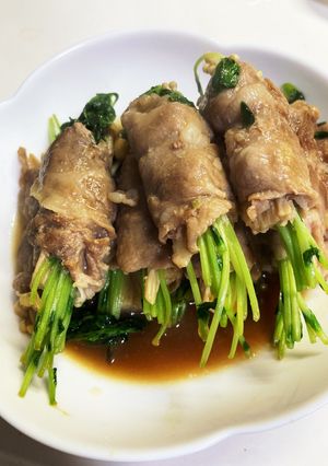 簡単！豆苗とえのきの豚肉巻き-レシピのメイン写真
