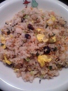 ■白魚&高菜と鮭と卵の雑穀炒飯♪-レシピのメイン写真