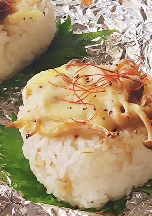 きのこdeパリおにぎり☆焼おにぎり☆弁当-レシピのメイン写真