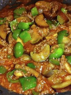 ピーマンと茄子の挽き肉炒め(洋風)-レシピのメイン写真