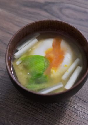 うるいと卵の味噌汁-レシピのメイン写真