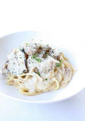 【サルシッチャとキノコの煮込みパスタ】-レシピのメイン写真