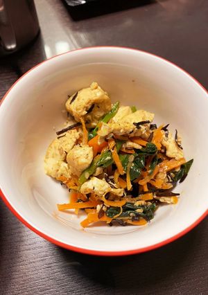 木綿豆腐と菜の花の炒め煮-レシピのメイン写真
