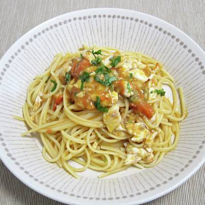 真鯛入りの地中海風パスタ