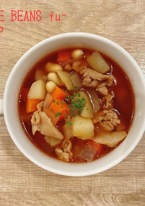 食べるスープ『ポークビーンズ風スープ』-レシピのメイン写真
