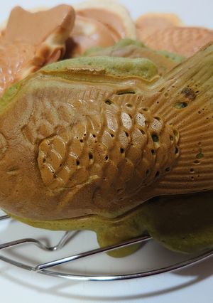 ハーフ＆ハーフ♫抹茶＆シナモン餡鯛焼き♫-レシピのメイン写真
