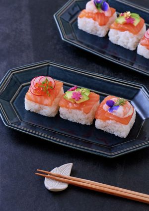 サーモン昆布締めキューブ寿司-レシピのメイン写真