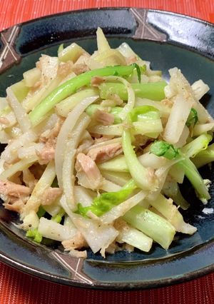 大根の皮のニンニク＆ツナ缶炒め-レシピのメイン写真