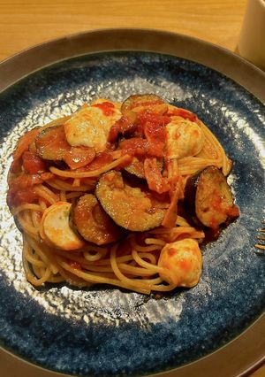 茄子のモッツァレラトマトパスタ-レシピのメイン写真