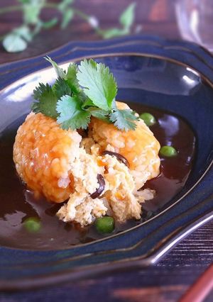 天津焼きおにぎり 夜食にも-レシピのメイン写真