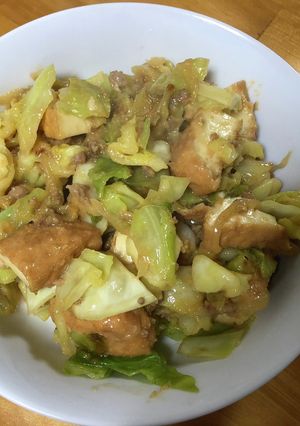 厚揚げとキャベツの味噌炒め-レシピのメイン写真