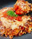 アルファ米と鯖缶のイタリア風お好み焼き