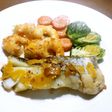 柚子たっぷり 鱈と海老の塩麹漬けソテー