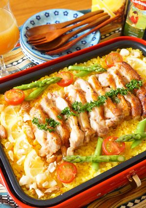 ホットプレートでチキンパエリア-レシピのメイン写真