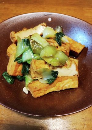梨湖の簡単！激速！厚揚げチンゲン菜！-レシピのメイン写真