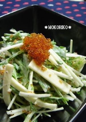 プチプチ♪水菜とトビッコのサラダ-レシピのメイン写真