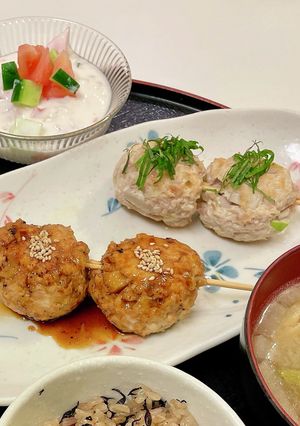 蓮根とえのきの鶏つくね（タレ/ポン酢）-レシピのメイン写真