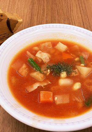 【大崎市】給食のミネストローネ【食育】-レシピのメイン写真