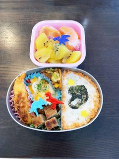 恐竜弁当☆幼稚園保温庫用☆年少 3歳-レシピのメイン写真