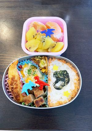 恐竜弁当☆幼稚園保温庫用☆年少　3歳-レシピのメイン写真