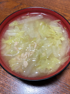 白菜とツナの味噌汁-レシピのメイン写真