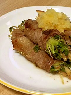 簡単ヘルシーりんごとかいわれの牛肉巻き-レシピのメイン写真
