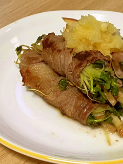 簡単ヘルシーりんごとかいわれの牛肉巻き-レシピのメイン写真