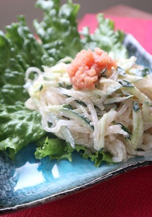 こんにゃくめんの明太子サラダ-レシピのメイン写真