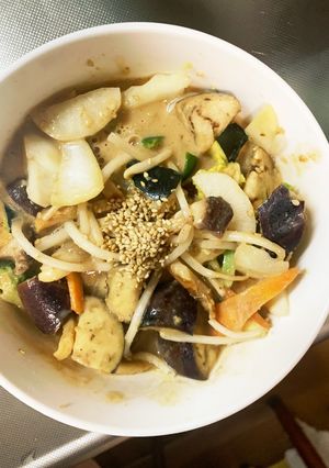 肉無チクワきな粉オイごま味野菜炒め-レシピのメイン写真