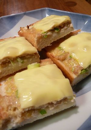 朝ごはんに葱チーズ和風トースト-レシピのメイン写真
