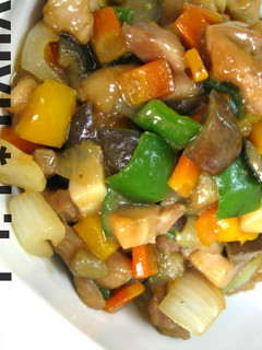 鶏と茄子の野菜コロコロ炒め♪-レシピのメイン写真