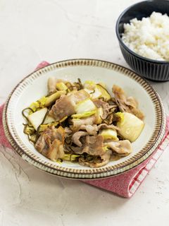 ご飯が進む!豚バラと塩昆布白菜の炒め物-レシピのメイン写真