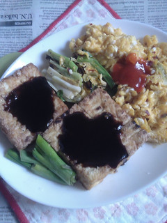 網焼き絹厚揚げ&九条ネギ+炒り卵のタパス-レシピのメイン写真