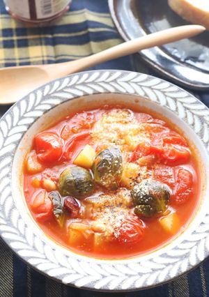 野菜たっぷり♡芽キャベツのミネストローネ-レシピのメイン写真