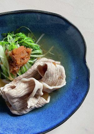 豚と水菜の梅煮-レシピのメイン写真