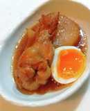 半熟卵乗せ♪鶏手羽元と大根のさっぱり煮♪