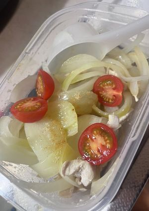 鶏胸肉と玉ねぎの前菜-レシピのメイン写真
