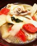 時短簡単ふしめん入り根菜スープ