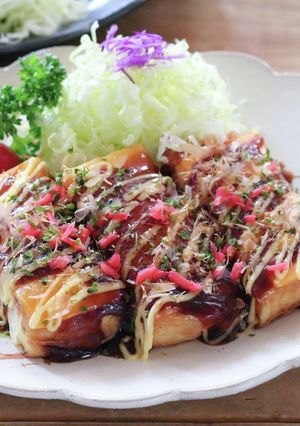 ヘルシー☆厚揚げの豚肉巻きお好み焼き風-レシピのメイン写真