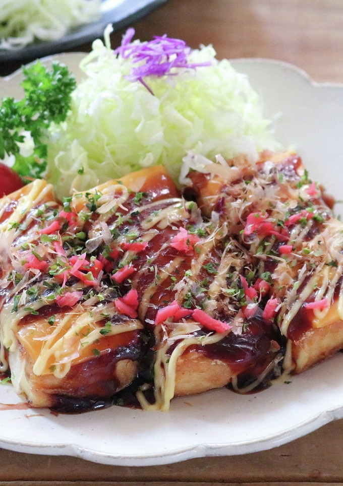 ヘルシー☆厚揚げの豚肉巻きお好み焼き風-レシピのメイン写真
