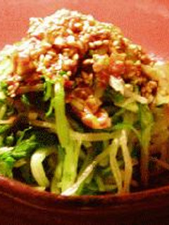 かんずりドレッシングでシャキシャキ水菜のおひたし:-レシピのメイン写真