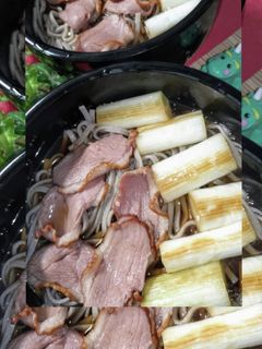 ネギと鴨肉の燻製で簡単美味しい鴨南蛮蕎麦-レシピのメイン写真