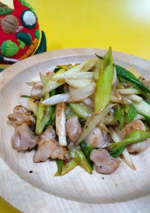 白ねぎと鶏肉の塩炒め　-レシピのメイン写真