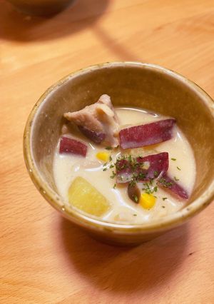 鶏とさつまいもの豆乳スープ-レシピのメイン写真