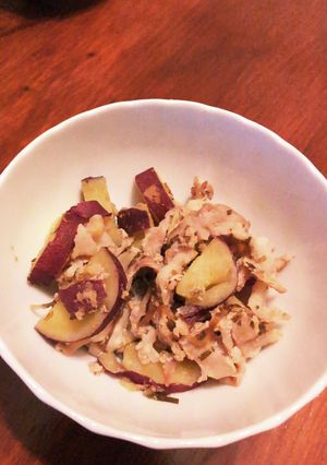 【ホットクック】豚とさつまいも塩昆布蒸し-レシピのメイン写真