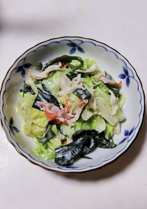 生わかめとキャベツのマヨ和え-レシピのメイン写真