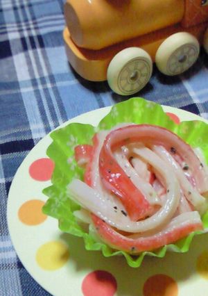 お弁当にかにかまのマヨ胡椒和え-レシピのメイン写真