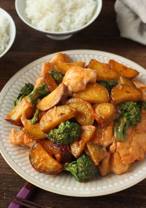 節約★鶏むね肉とさつま芋のケチャマヨ炒め-レシピのメイン写真