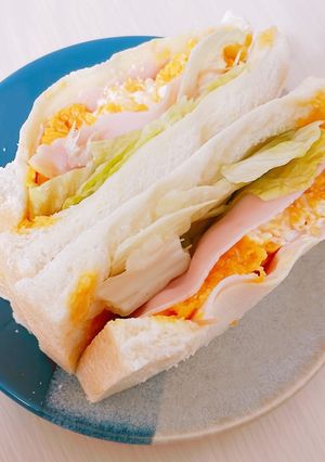 炒り卵のサンドイッチ-レシピのメイン写真