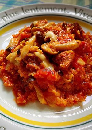 アルファ化米と焼き鳥缶のトマトリゾット-レシピのメイン写真